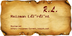 Reizman Lóránt névjegykártya